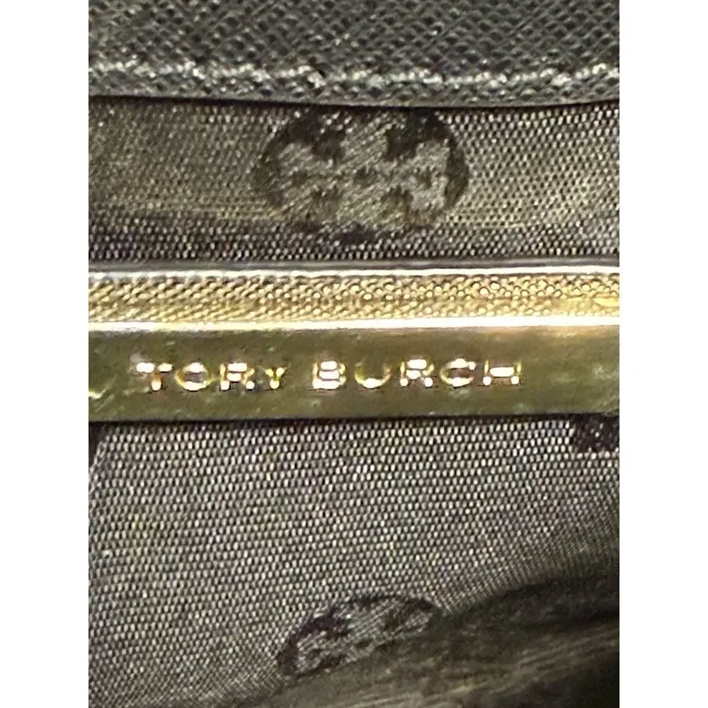 Tory Burch Black Small Flap Shoulder Bag Gold Chain Strap Magnetic Closure